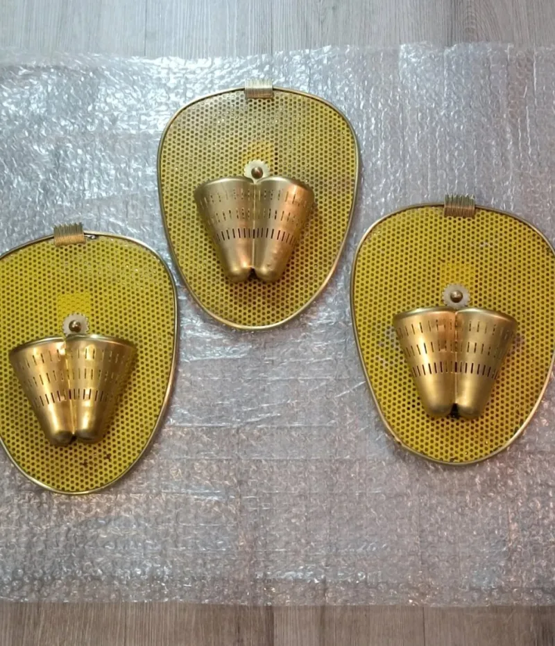 Best Pamono Wall Lights attributed to Mathieu Mategot, 1950s, Set of 3