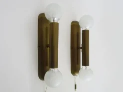 Pamono Wall Lights in Brass from Je Fassung, Germany, 1980s, Set of 2> Wall Lights & Sconces