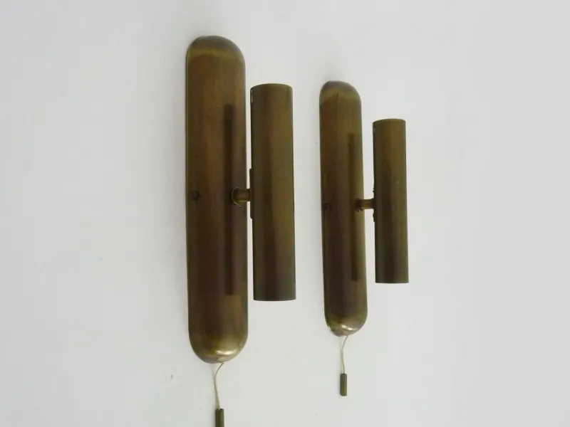 Pamono Wall Lights in Brass from Je Fassung, Germany, 1980s, Set of 2> Wall Lights & Sconces