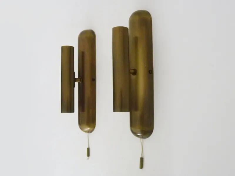 Pamono Wall Lights in Brass from Je Fassung, Germany, 1980s, Set of 2> Wall Lights & Sconces