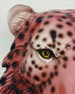 Pamono Wall Mask Ceramic Leopard Pink from Ceramiche Boxer> Wall Decor