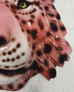 Pamono Wall Mask Ceramic Leopard Pink from Ceramiche Boxer><noscript><img width=