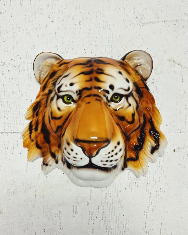 Pamono Wall Mask Tiger in Ceramic from Ceramiche Boxer> Wall Decor