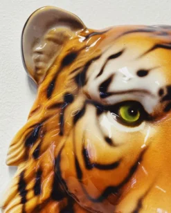 Pamono Wall Mask Tiger in Ceramic from Ceramiche Boxer><noscript><img width=