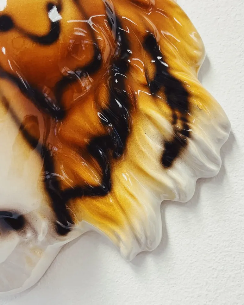 Pamono Wall Mask Tiger in Ceramic from Ceramiche Boxer> Wall Decor