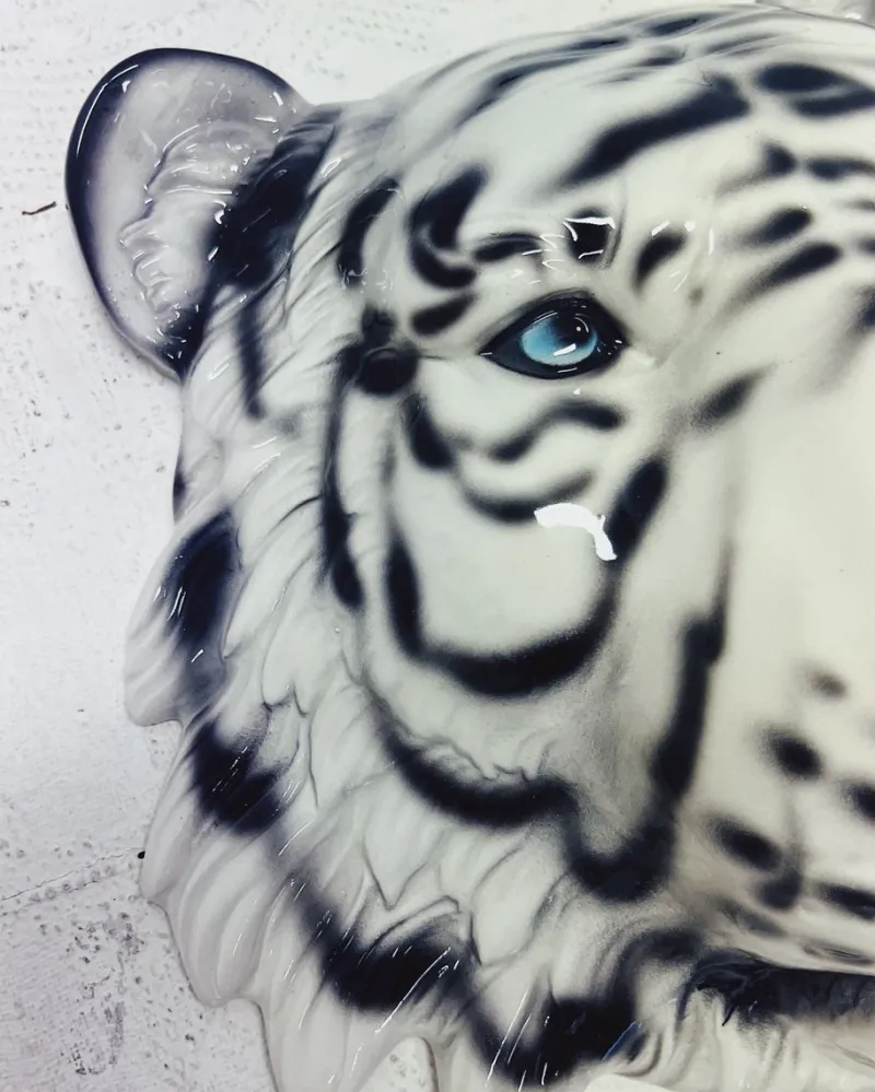 Pamono Wall Mask White Tiger by Ceramiche Boxer