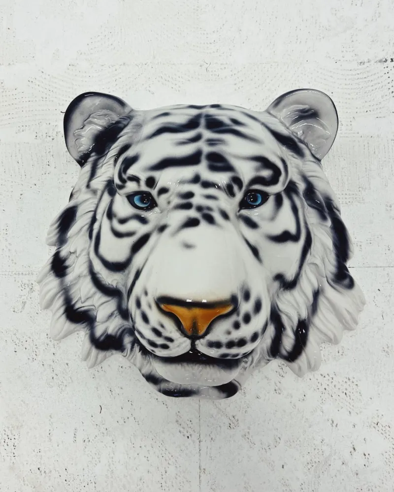 Pamono Wall Mask White Tiger by Ceramiche Boxer