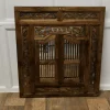 Discount Pamono Wall Mirror Concealed by Heavy Carved Teak Door Shutters, 1890s