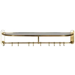 Pamono Wall Mounted Brass Coat & Hat Rack, 1930s> Racks, Hooks & Valets