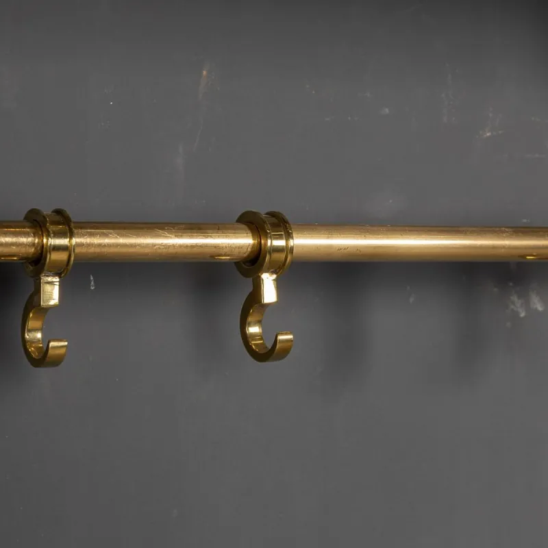 Pamono Wall Mounted Brass Coat & Hat Rack, 1930s> Racks, Hooks & Valets