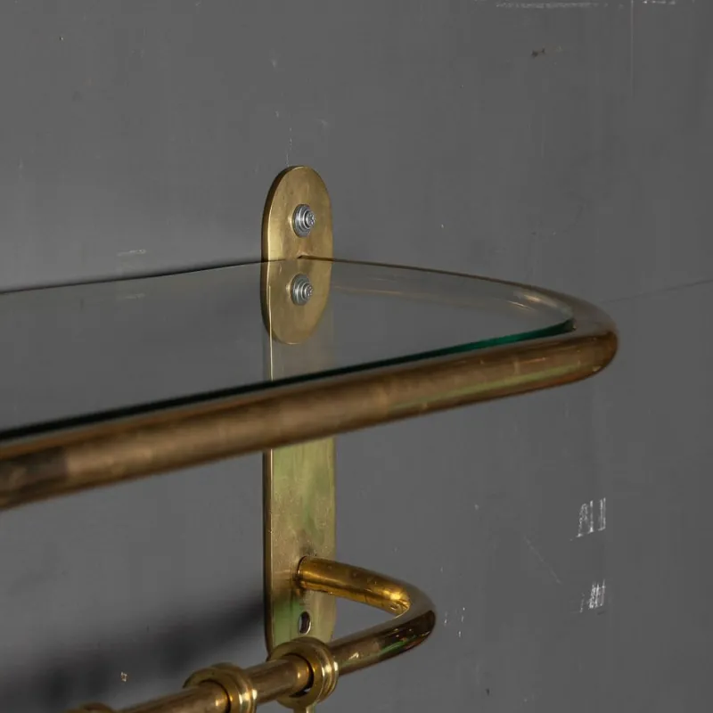 Pamono Wall Mounted Brass Coat & Hat Rack, 1930s> Racks, Hooks & Valets