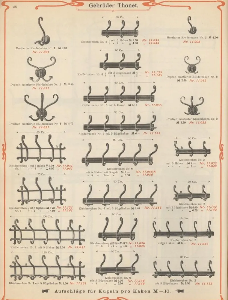 Clearance Pamono Wall Rack from Thonet, 1890s