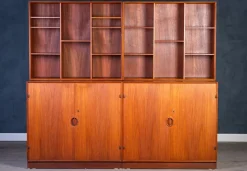 Pamono Wall Unit in Teak by Peter Hvidt & Orla Mølgaard for Søborg Møbelfabrik, 1950s> Shelves & Wall Units