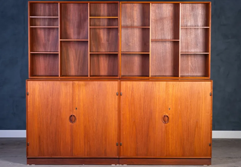 Pamono Wall Unit in Teak by Peter Hvidt & Orla Mølgaard for Søborg Møbelfabrik, 1950s> Shelves & Wall Units
