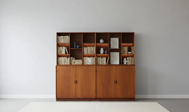 Pamono Wall Unit in Teak by Peter Hvidt & Orla Mølgaard for Søborg Møbelfabrik, 1950s> Shelves & Wall Units