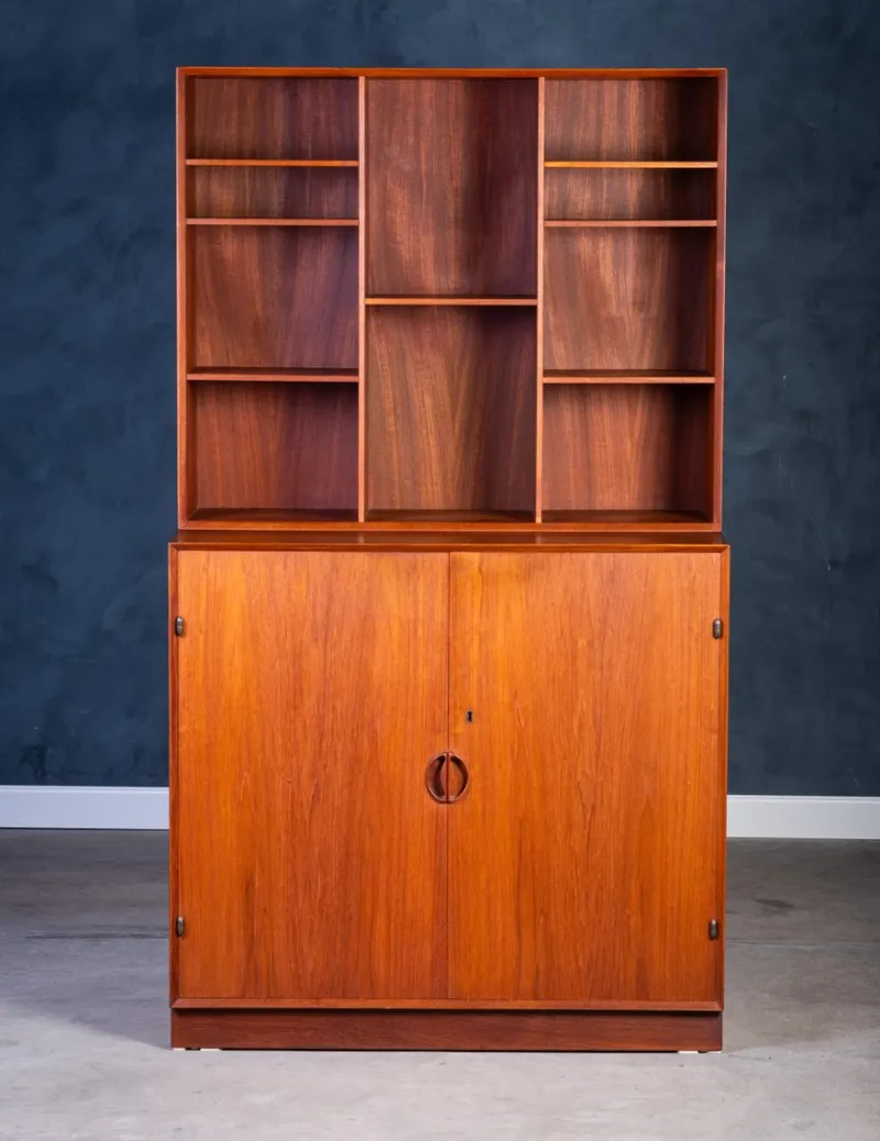 Pamono Wall Unit in Teak by Peter Hvidt & Orla Mølgaard for Søborg Møbelfabrik, 1950s> Shelves & Wall Units