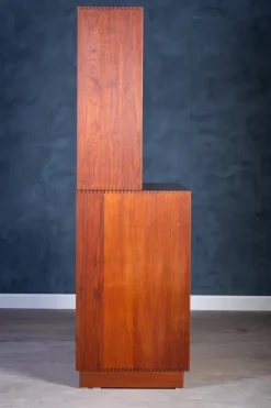 Pamono Wall Unit in Teak by Peter Hvidt & Orla Mølgaard for Søborg Møbelfabrik, 1950s><noscript><img width=