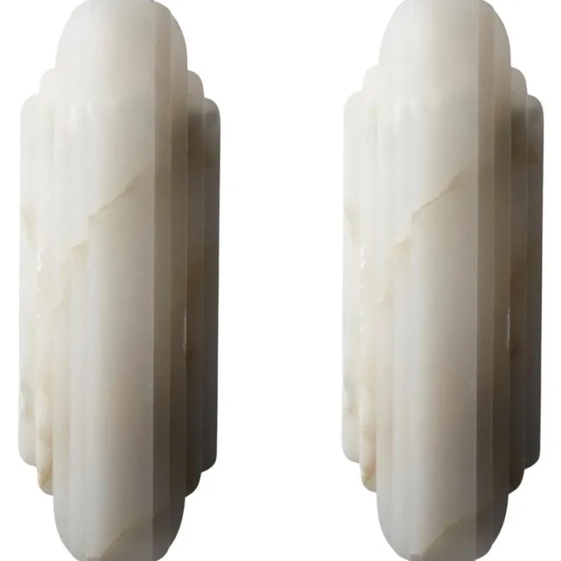 Pamono Walljewel in White Onyx by Lisette Rützou, Set of 2> Decorative Objects