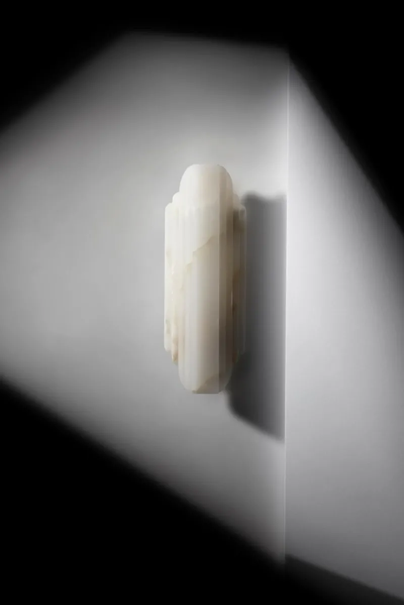 Pamono Walljewel in White Onyx by Lisette Rützou, Set of 2> Decorative Objects