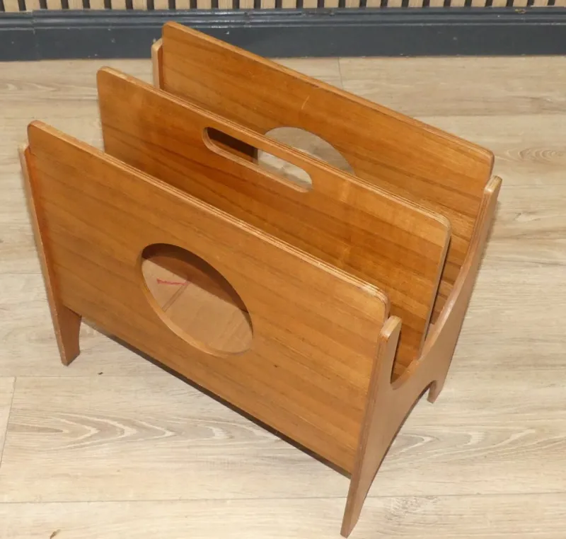 New Pamono Walnut & Plywood Newspaper Rack, 1960s