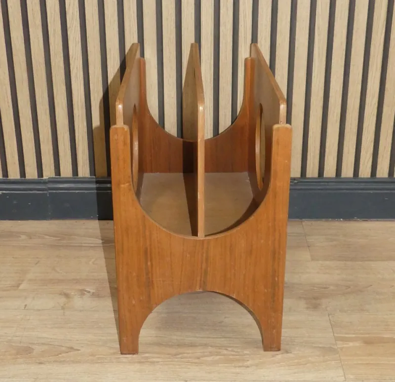 New Pamono Walnut & Plywood Newspaper Rack, 1960s