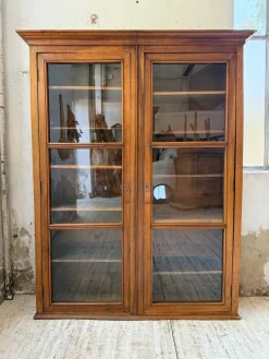 Pamono Walnut and Glass Bookcase, 1890s> Shelves & Wall Units