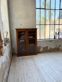 Pamono Walnut and Glass Bookcase, 1890s><noscript><img width=