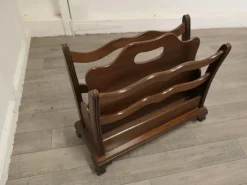 Pamono Walnut Canterbury Magazine Rack, 1950s><noscript><img width=