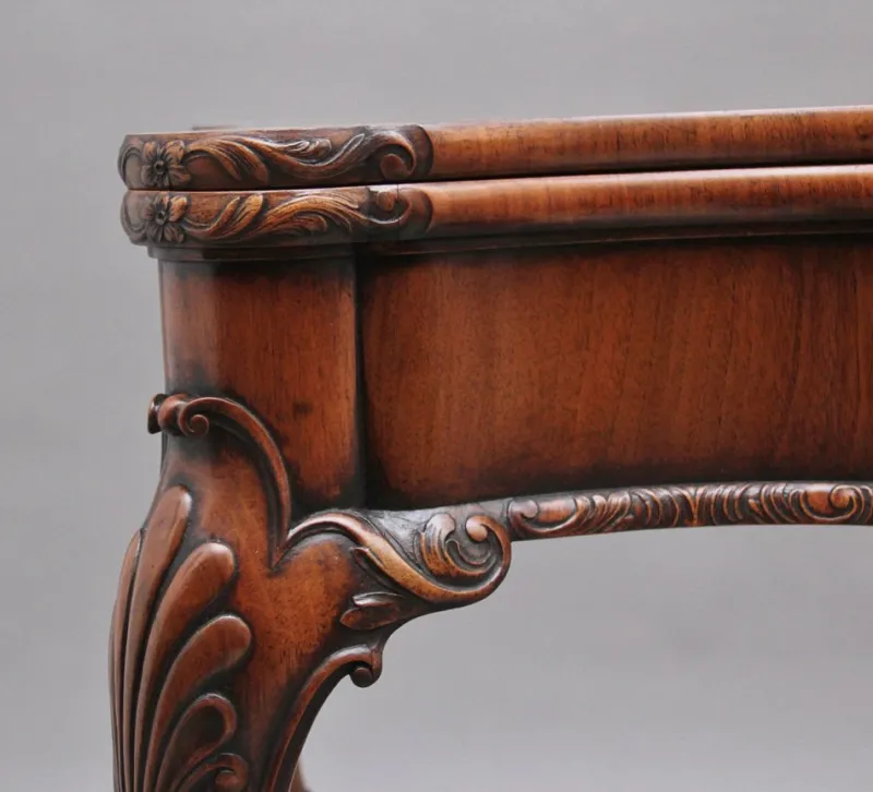 Pamono Walnut Card Table by Howard & Co London, Early 1900s> Game Tables