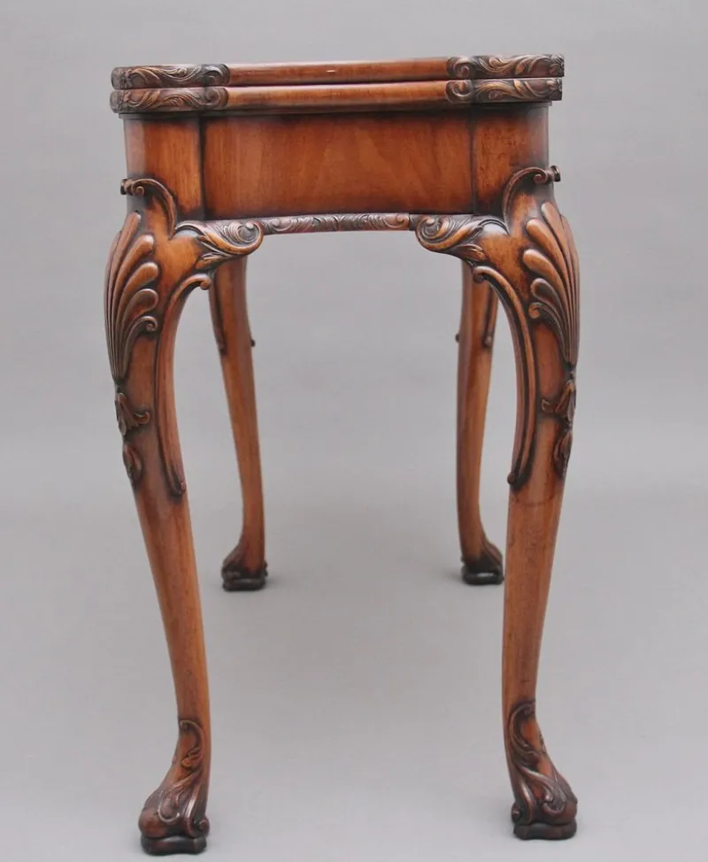 Pamono Walnut Card Table by Howard & Co London, Early 1900s> Game Tables