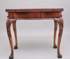 Pamono Walnut Card Table by Howard & Co London, Early 1900s><noscript><img width=