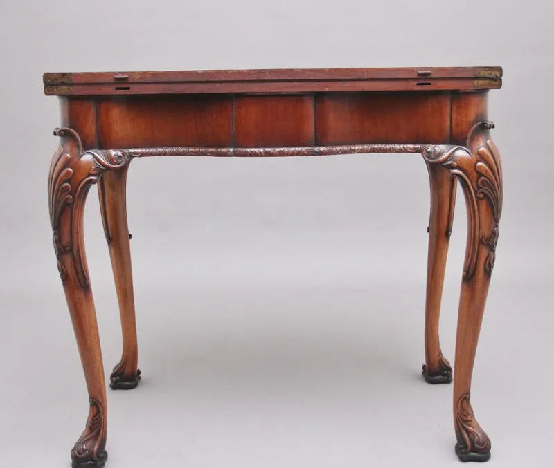 Pamono Walnut Card Table by Howard & Co London, Early 1900s> Game Tables
