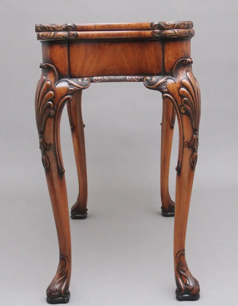 Pamono Walnut Card Table by Howard & Co London, Early 1900s> Game Tables