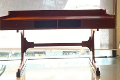 Discount Pamono Walnut Center Desk with Drawers, 1960s