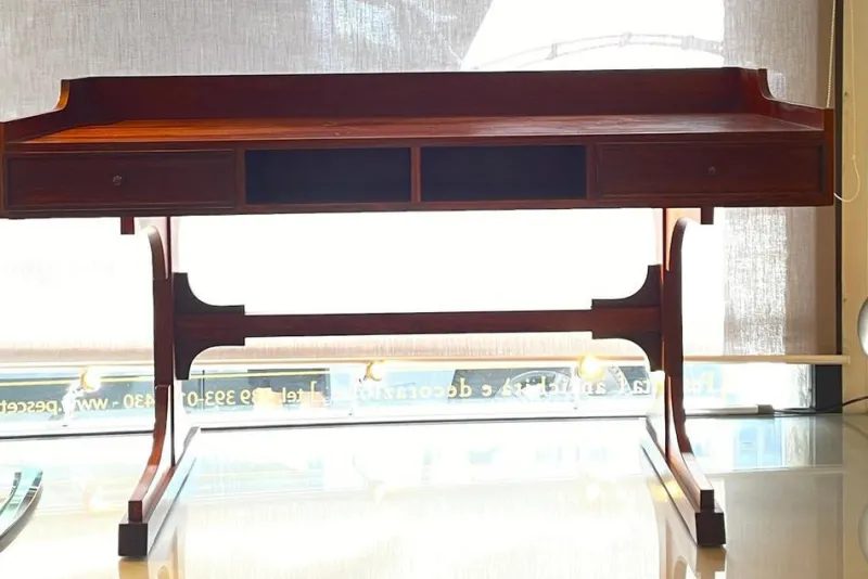 Discount Pamono Walnut Center Desk with Drawers, 1960s