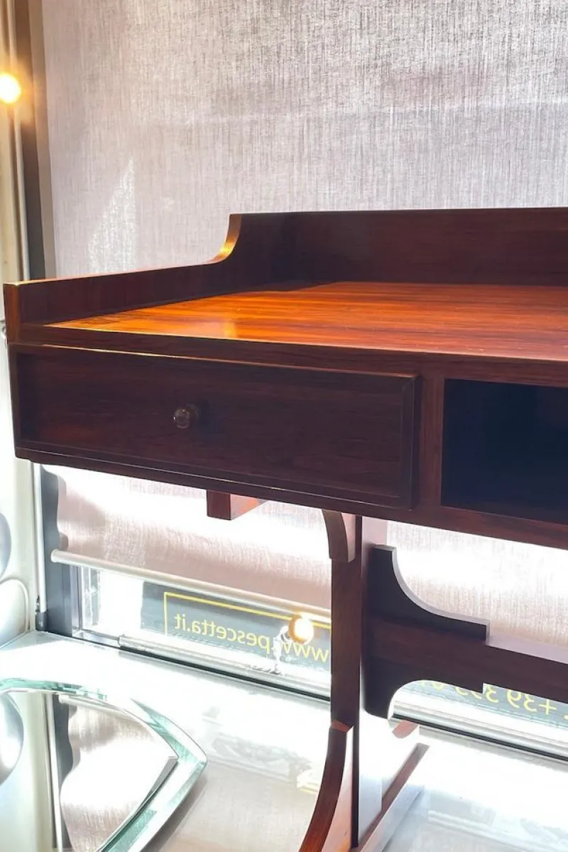 Discount Pamono Walnut Center Desk with Drawers, 1960s