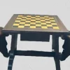 Pamono Walnut Chess Table with Hand-Carved Figures, Spain, 1960s, Set of 3> Game Tables