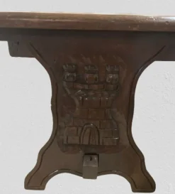 Pamono Walnut Chess Table with Hand-Carved Figures, Spain, 1960s, Set of 3><noscript><img width=