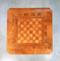 Best Pamono Walnut Coffee Table with Inlaid Chessboard, 1800s