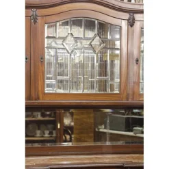 Pamono Walnut Cupboard with Beveled Glass and Marble Top><noscript><img width=