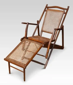 Pamono Walnut Framed Folding Steamer Deck Chair, 1890s><noscript><img width=