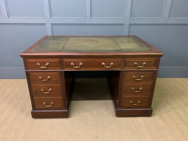Pamono Walnut Partners Pedestal Desk by Maple & Co., 1900> Desks