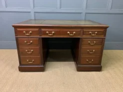 Pamono Walnut Partners Pedestal Desk by Maple & Co., 1900><noscript><img width=