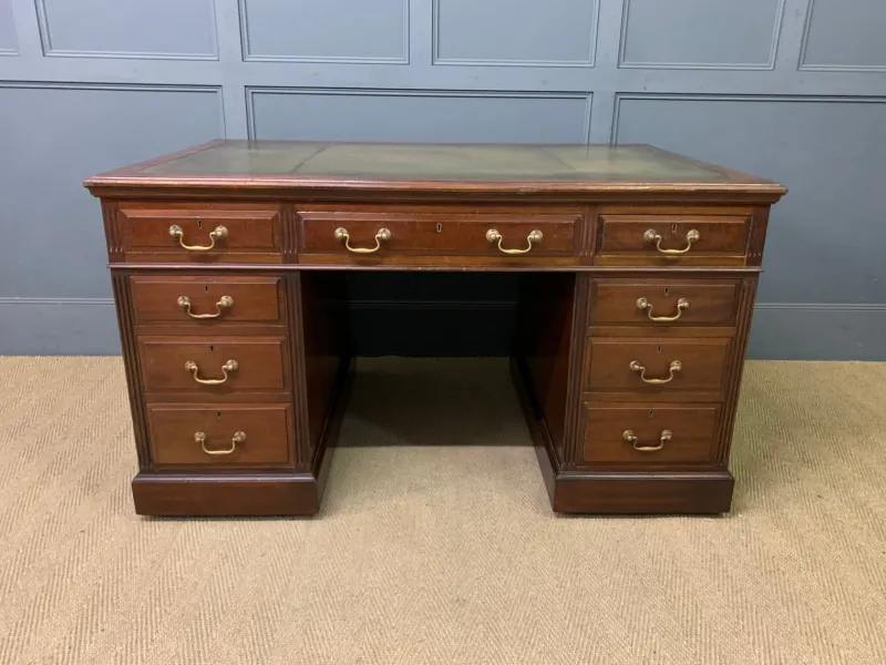 Pamono Walnut Partners Pedestal Desk by Maple & Co., 1900> Desks