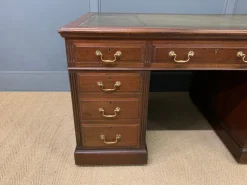 Pamono Walnut Partners Pedestal Desk by Maple & Co., 1900><noscript><img width=
