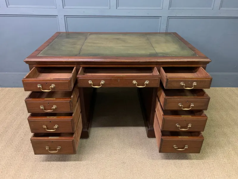 Pamono Walnut Partners Pedestal Desk by Maple & Co., 1900> Desks