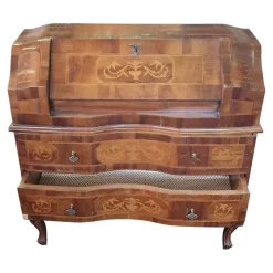 Pamono Walnut Secretaire, Italy, 1980s><noscript><img width=