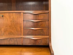 Pamono Walnut Secretary with Wave Front by Erling Torvits, Denmark, 1960s><noscript><img width=