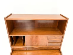 Pamono Walnut Secretary with Wave Front by Erling Torvits, Denmark, 1960s><noscript><img width=