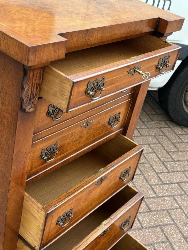 Pamono Walnut Wellington Chest with Secretary> Secretaires